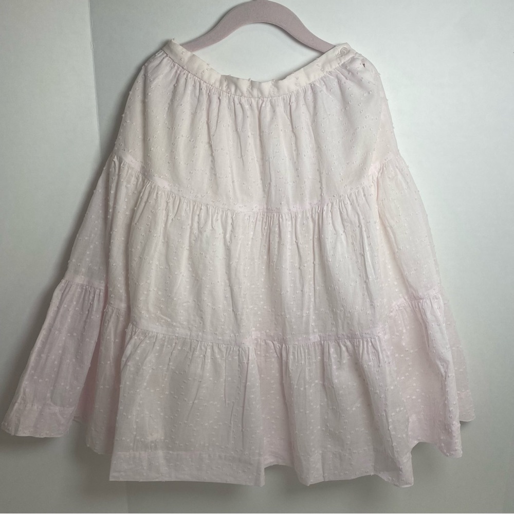 Bonpoint Light Pink Tiered Cotton Peasant Maxi Skirt Size 8